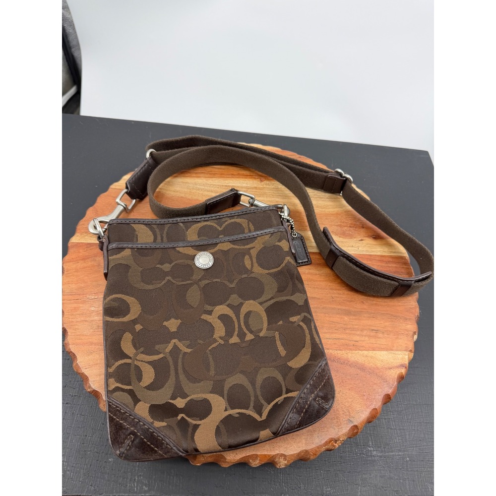 Coach Chelsea optic signature Crossbody Bag Women Brown Monogram